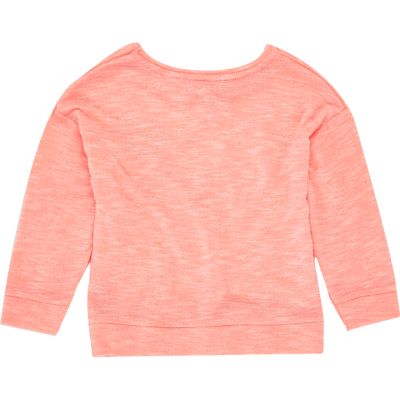 Mini girls pink slouchy sweatshirt